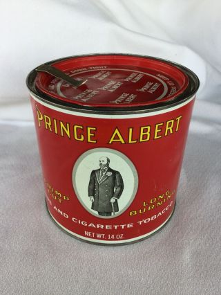 Vintage &,  Prince Albert Crimp Cut Pipe & Cigarette Tobacco Can 5 3/8”