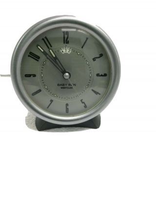 Vintage Westclox Baby Ben Black Nickel Alarm Clock (eb34)