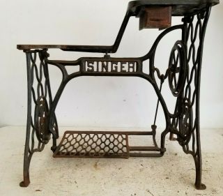 Antique Cast Iron Singer Treadle Sewing Machine Base For Industrial Models 29 - 4