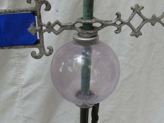 Antique Copper Lightning Rod with Glass Ball & Weather Vane Directional Arrow 3