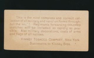 1890 N224 Kinney Bros.  MILITARY SERIES - Ser D - COM.  PARIS MILITIA,  14th Century 2