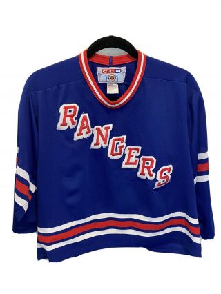 Vintage Ccm York Rangers Blue Nhl Hockey Jersey Men’s Size Large