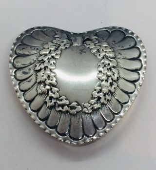 Tiffany & Co Antique Sterling Silver Heart Trinket Pill Box