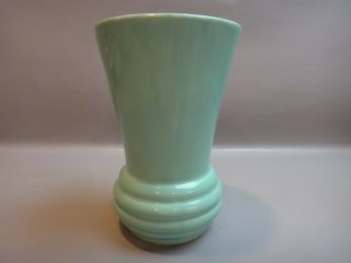 Vintage Mccoy Usa Art Pottery Ring Pattern Aqua Green Teal Vase