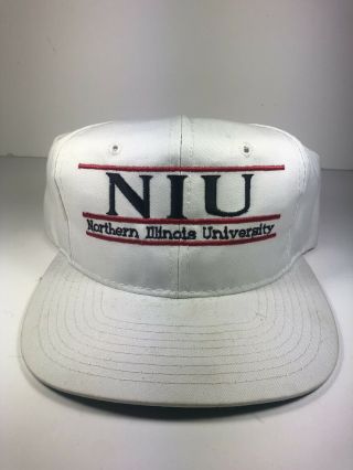 Vintage 90s Northern Illinois University Niu Snapback Hat Ncaa The Game