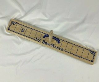 Vintage Lion Ribbon Company Offray Wooden Ez Bow Maker Ribbon Spool Holder