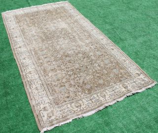 Turkish Rug 62  X114  Vintage Muted Color Oriental Rug Wool Carpet 158x292cm