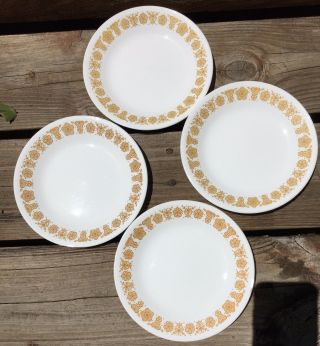 Set Of 4 - Corning Corelle - Butterfly Gold - 6 3/4 " Bread / Dessert Plates