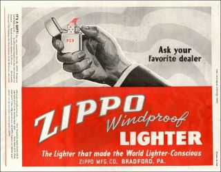 1946 Vintage Ad For Zippo Cigarette Lighters Windproof,  Bold Ad 112719