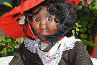 12 " Vintage Porcelain Body - Girl Jointed Doll Hand Sewn Satin Dress - Kewpie Face