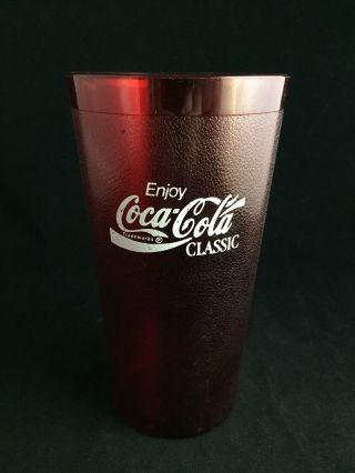 Vintage Coca Cola Classic Restaurant Plastic Tumbler Cup By Cambro Made In U.  S.  A