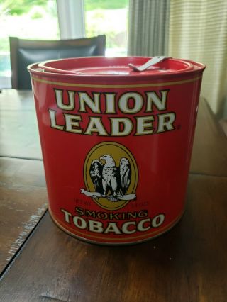 Vintage Pipe Union Leader Eagle Smoking Tobacco Tin Can