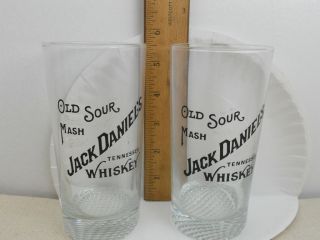 Set of 2 VINTAGE Old Sour Mash JACK DANIEL ' S Tennessee Whiskey Highball Glasses 2