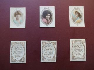 British Beauties Issued 1916 By G.  Phillips K6 Cards