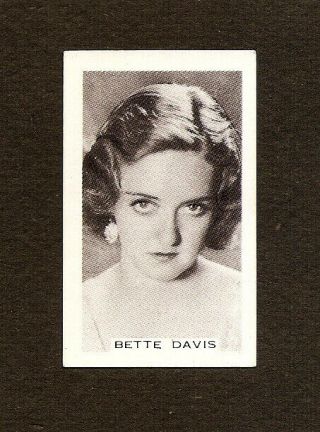 Bette Davis Card Vintage Premier Tobacco 1930s Not A Postcard