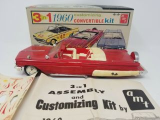 Vintage Amt 1960 Pontiac Bonneville Model Car Kit W/ Box & Extra 