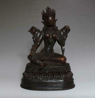 30cm Fine Antique Chinese Bronze Or Copper Statue Buddha