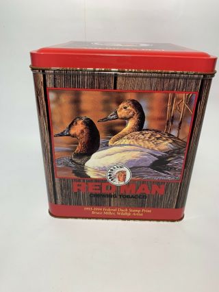 Red Man Chewing Tobacco Tin The Canvasback By Bruce Miller 1994 Limited Edition