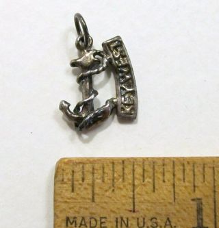 Vintage 925 Sterling Silver Key West Anchor Charm,  5/8 " High,  1/2 " Wide