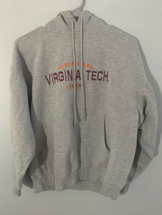 Vintage Virginia Tech Hokies Hoodie Sweatshirt Men’s Size Large