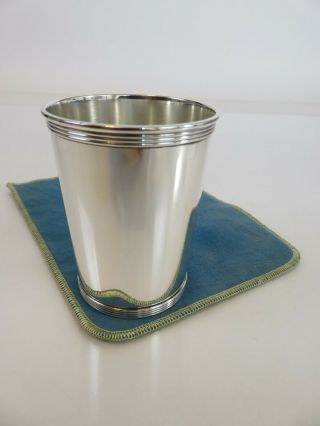 Alvin Sterling Silver Kentucky Design Julep Cup & Pouch C1950s
