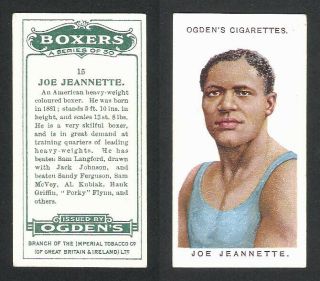 Ogdens American Boxer Boxing: Joe Jeannette: Cigarette Card 1915