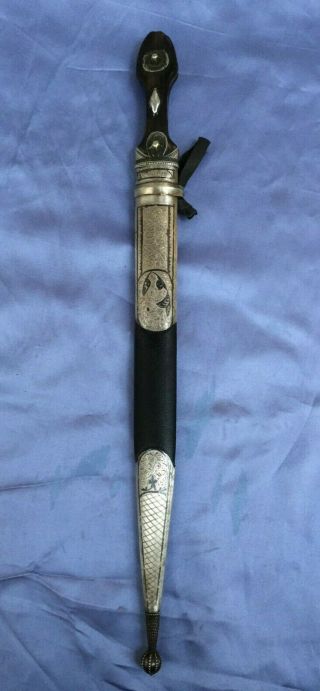 Antique Russian Caucasian Silver Dagger Kinjal Kindjal Sword Shamshir Sword