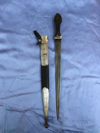 antique russian caucasian silver dagger kinjal kindjal sword shamshir sword 3