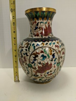 Large Robert Kuo Chinese Cloisonne Vase 12 " Tall Marked " Kuo 