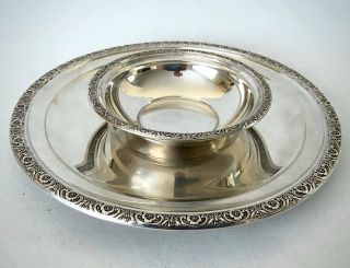 Vintage Sterling Silver International Silver Co.  Prelude Bowl And Plate Set