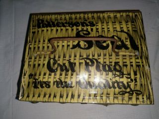 Vintage Pattersons Seal Cut Plug Lunch Basket Style Tobacco Tin,  Great Graphics