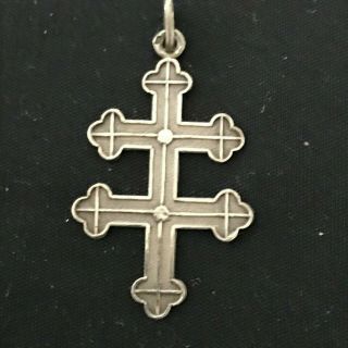 Ancienne Croix De Lorraine Pendentif Argent - Vintage Silver Cross Of Lorraine