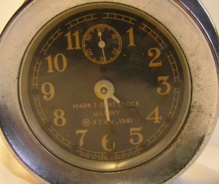 Antique Mark I Ships Boat Clock U.  S.  Navy 3788.  1941 Ship`s Nickle Plated Brass