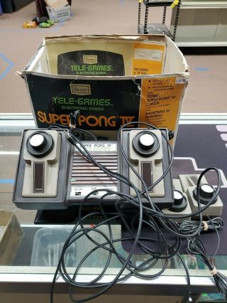 Atari Pong Sears Vintage Electronic Arcade Console Game System 4 Controls