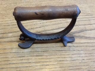 Vintage Cast Iron Stove Burner Plate Lid Lifter Tool And Wrench