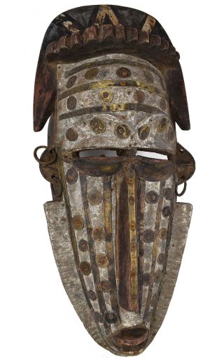Bamana Mask With Metal Mali African Art
