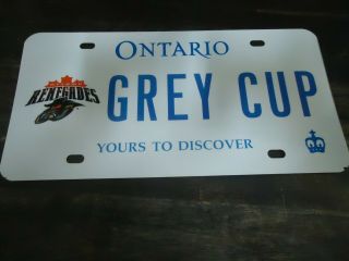 Vintage Cfl Ottawa Renegades Ontario Car Plate - Defunct Team - Roughriders - Grey Cup