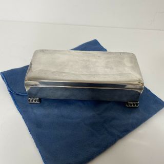 Antique Poole 2002 Sterling Silver 925 Footed Cigar Cigarette Jewelry Box Case
