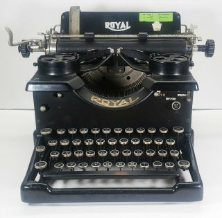 Antique Vintage Royal Model 10 Typewriter Beveled Glass Sides York Usa