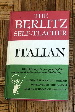 Vintage The Berlitz Self Teacher Italian Language 1978 Printing Hardcover