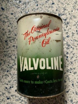 Vintage Valvoline Motor Oil 1 Quart Full Can