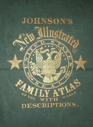 Vintage 1862 Johnson ' s Atlas Chart City Times & Distance Around the World 2