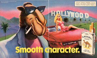 1980s Vintage Tobacco Ad Camel Cigarettes Joe Camel Hollywood Sign 040920