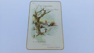 Vintage Pet Cigarettes Trade Card - Winter Tree,  Allen & Ginter,  Richmond,  Va