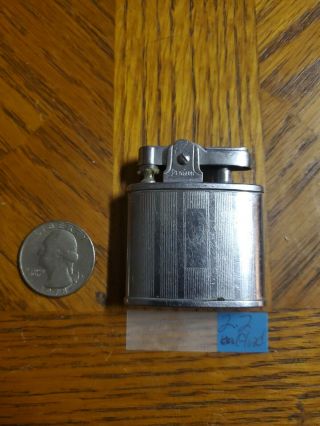 Vintage Barrel Style Penguin Silver Tone Automatic Lighter Not Engraved
