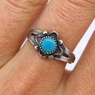 Bell Trading Post Vintage Old Pawn 925 Sterling Silver Turquoise Gem Tribal Ring