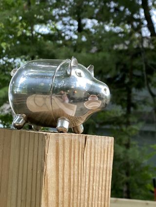 Vintage Napier Silver Plated Piggy Bank Adorable