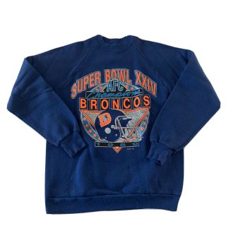 Vintage Jerzees Denver Broncos Bowl Xxiv Afc 1989 Sweatshirt Men 