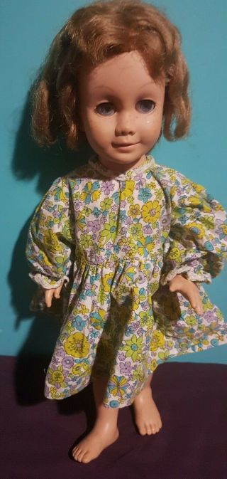 Canadian Chatty Cathy Vintage 1960s Doll Blonde Freckles Soft Face Blue Eyes 4
