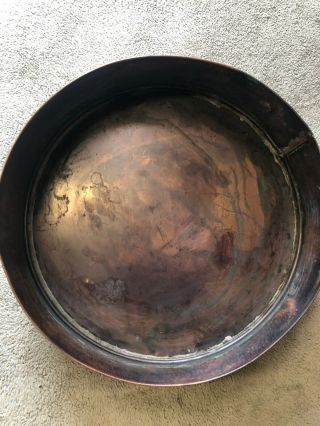 Vintage Hand Hammered Copper Pot No Handles 8 " Round Tub